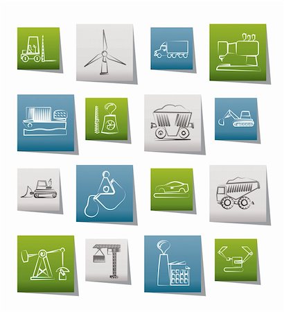 robotic hand - Business and industry icons - vector icon set Stock Photo - Budget Royalty-Free & Subscription, Code: 400-04921491