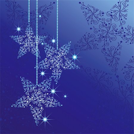 simsearch:400-07103223,k - Christmas greeting card with sparkling stars blue background Stock Photo - Budget Royalty-Free & Subscription, Code: 400-04922139