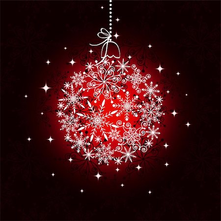 simsearch:400-07103223,k - Red Christmas ornament ball on seamless pattern background Stock Photo - Budget Royalty-Free & Subscription, Code: 400-04922197