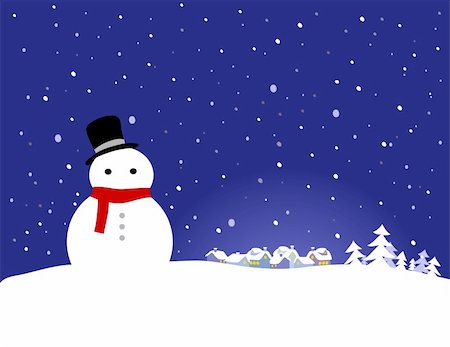 elements of seasons - Vector Christmas Background - Snowman Stock Photo - Budget Royalty-Free & Subscription, Code: 400-04922457