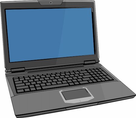 simsearch:400-04125018,k - Modern laptop on white Stock Photo - Budget Royalty-Free & Subscription, Code: 400-04922817