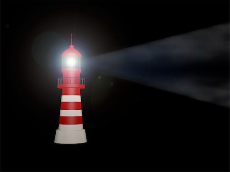 simsearch:400-07405238,k - 3d lighthouse building stands on night background Foto de stock - Super Valor sin royalties y Suscripción, Código: 400-04923598