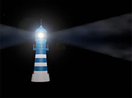simsearch:400-04272525,k - 3d lighthouse building stands on night background Stock Photo - Budget Royalty-Free & Subscription, Code: 400-04923599