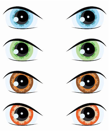 simsearch:400-04790516,k - cartoon eyes of different colors. Vector set for the design Stock Photo - Budget Royalty-Free & Subscription, Code: 400-04923924