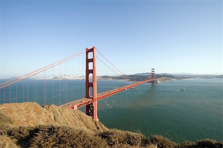 photos of vintage california traffic - View of the Golden Gate Bridge, San Diego, San Francisco Bay Stock Photo - Budget Royalty-Free & Subscription, Code: 400-04936720