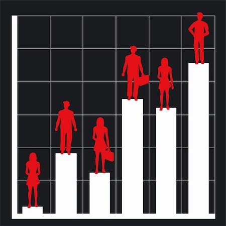 simsearch:400-04150413,k - Graph showing rising profits with people silhouettes Photographie de stock - Aubaine LD & Abonnement, Code: 400-04937142