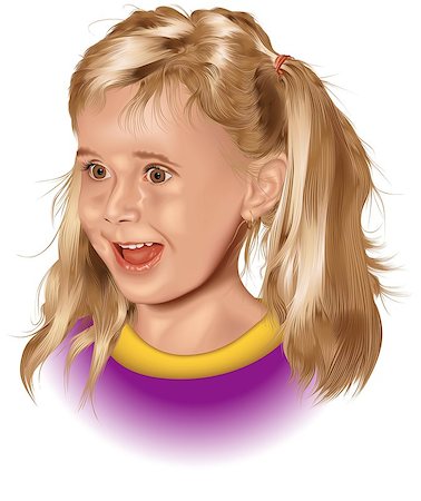 Little Girl - Photorealistic coloured vector illustration. Stock Photo - Budget Royalty-Free & Subscription, Code: 400-04937153