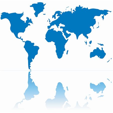 simsearch:400-04428819,k - Blue stylized world map with reflection Stock Photo - Budget Royalty-Free & Subscription, Code: 400-04937813