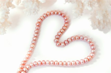 staghorn coral - heart-shaped pearl beads with corals on white background Stock Photo - Budget Royalty-Free & Subscription, Code: 400-04937861