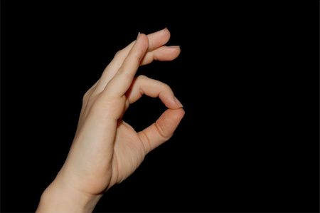 simsearch:400-04875087,k - Hand Sign for OK, isolated on black with clipping-path included, just copy and paste into your work! Photographie de stock - Aubaine LD & Abonnement, Code: 400-04938314