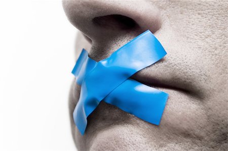 simsearch:400-04175955,k - Censored man with tape on the mouth Stock Photo - Budget Royalty-Free & Subscription, Code: 400-04939152