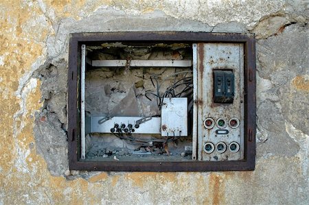 simsearch:400-03993174,k - broken switch board, no electricity, rust, old construction Stock Photo - Budget Royalty-Free & Subscription, Code: 400-04933118