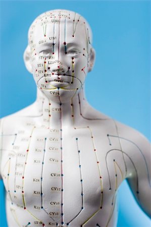 A figure with meridian channels and acupuncture points Stock Photo - Budget Royalty-Free & Subscription, Code: 400-04933162