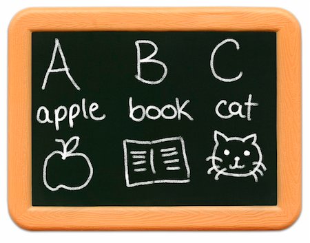 simsearch:400-08315791,k - Child's mini plastic chalkboard - A is for Apple, B is for Book, C is for Cat. Foto de stock - Super Valor sin royalties y Suscripción, Código: 400-04944707