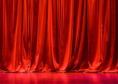 simsearch:400-05279963,k - Red Velvet Stage Curtains with Stage Floor Foto de stock - Super Valor sin royalties y Suscripción, Código: 400-04945985