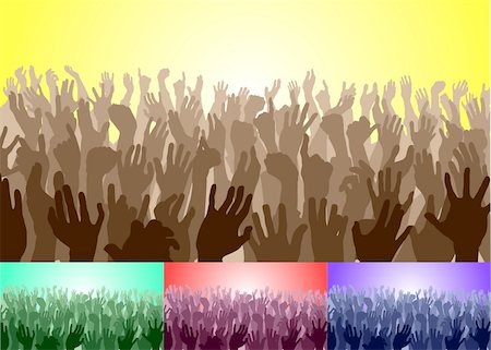 simsearch:400-05118638,k - A crowd with their hands up. Vector file includes several different colour versions Stock Photo - Budget Royalty-Free & Subscription, Code: 400-04946732