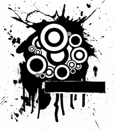 abstract splatter design in ink with different size circles Stock Photo - Budget Royalty-Free & Subscription, Code: 400-04947295