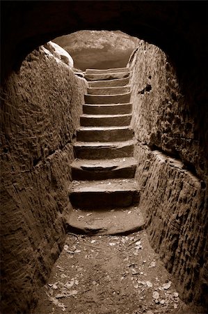 Stairs at the end of a cave...more in my portfolio. Stock Photo - Budget Royalty-Free & Subscription, Code: 400-04948282