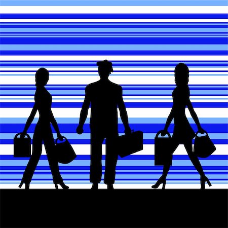 simsearch:400-04150413,k - Silhouettes of people with a retro background Photographie de stock - Aubaine LD & Abonnement, Code: 400-04941455