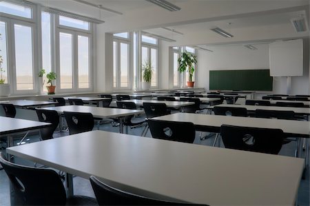 pupil in a empty classroom - Empty Classroom from rear view Stock Photo - Budget Royalty-Free & Subscription, Code: 400-04955507