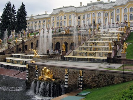Sight of St.-Petersburg - fountains and cascades of Petrodvorets (Peterhof) Stock Photo - Budget Royalty-Free & Subscription, Code: 400-04956378