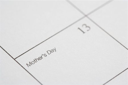 family planning - Close up of calendar displaying Mothers Day. Photographie de stock - Aubaine LD & Abonnement, Code: 400-04956941