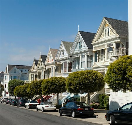 suburb usa california - Seven Sisters from the side with cars one of the most famous views in San Francisco California Stock Photo - Budget Royalty-Free & Subscription, Code: 400-04951720