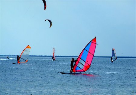 simsearch:400-03992760,k - windsurfers and kitesurfers on waves of a gulf Stock Photo - Budget Royalty-Free & Subscription, Code: 400-04952026