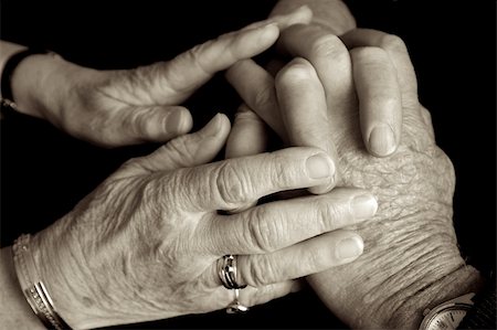 Hands of an older couple, caring and loving. Stock Photo - Budget Royalty-Free & Subscription, Code: 400-04952919