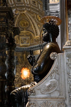 Saint Peter Enthroned statue in Saint Peter's Basilica, Rome, Italy. Stock Photo - Budget Royalty-Free & Subscription, Code: 400-04953901