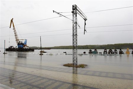 railway track signals - flooded rail yard Smedrevo Serbia Stock Photo - Budget Royalty-Free & Subscription, Code: 400-04965121