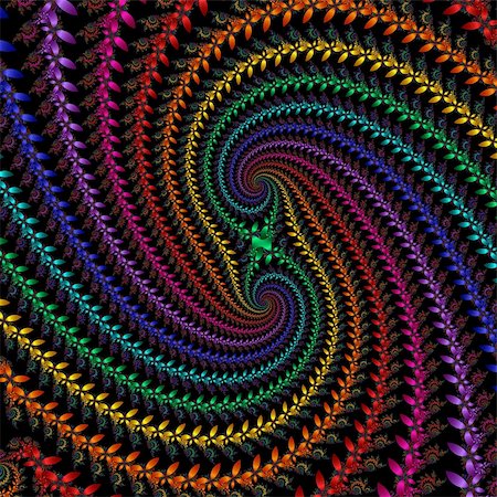 simsearch:400-04836804,k - multi colored double spiral over black background formed by many flowers Stock Photo - Budget Royalty-Free & Subscription, Code: 400-04967044
