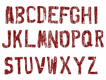 simsearch:400-04807591,k - Grunge Alphabet -  26 Individual Vector Letters (Grunge is transparent so the letters can be overlaid on other graphics ) Photographie de stock - Aubaine LD & Abonnement, Code: 400-04967256