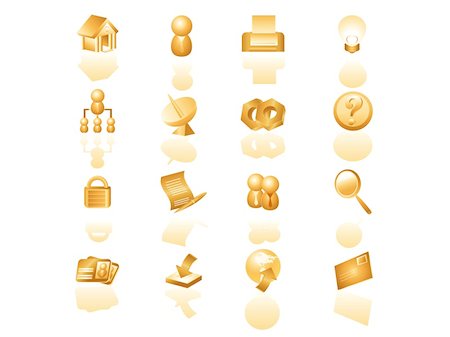 simsearch:400-03938572,k - golden color icon set Stock Photo - Budget Royalty-Free & Subscription, Code: 400-04963468
