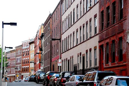 Narrow street in Boston hitorical North End Stock Photo - Budget Royalty-Free & Subscription, Code: 400-04974195