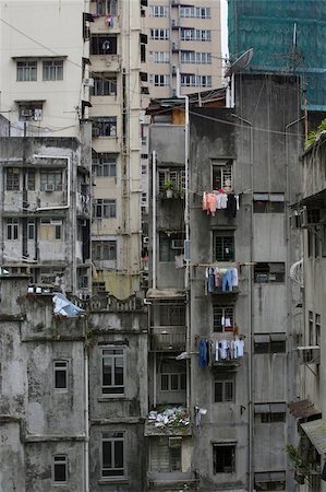 simsearch:400-04356946,k - Dark and gloomy image of residential urban decay in Hong Kong. Stock Photo - Budget Royalty-Free & Subscription, Code: 400-04975630