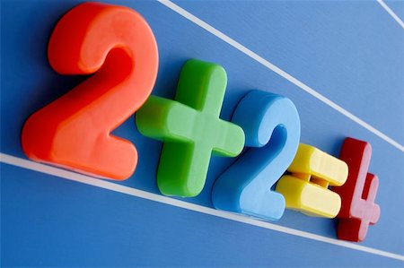 eistaucher - A simple equation, from a child's toy number set, looms large and intimidating  over the viewer. Is this what a sum looks like to a child having difficulty with maths? Stockbilder - Microstock & Abonnement, Bildnummer: 400-04976840