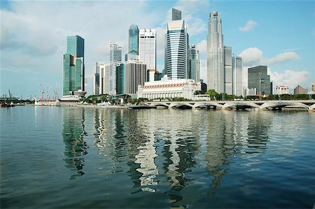 The cityscape of Singapore. This is the central business district seen from Marina Promenade. Stock Photo - Budget Royalty-Free & Subscription, Code: 400-04977297