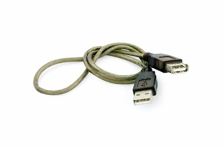 Usb cable tied to knot. Clipping path included. Stock Photo - Budget Royalty-Free & Subscription, Code: 400-04978318