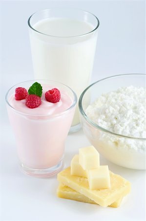 Milk group: milk, yogurt, cheese, cottage cheese Stock Photo - Budget Royalty-Free & Subscription, Code: 400-04979288