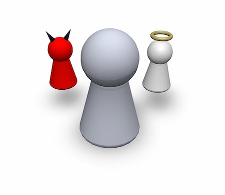 evangelist - play figures - human, devil and angel Stock Photo - Budget Royalty-Free & Subscription, Code: 400-04979930