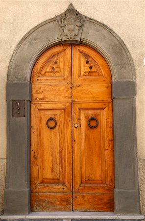 simsearch:400-07257534,k - wooden residential doorway radda in chianti tuscany italy europe Stock Photo - Budget Royalty-Free & Subscription, Code: 400-04984120