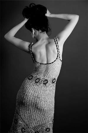 simsearch:400-06628918,k - Detail of young female backline in elegant dress Photographie de stock - Aubaine LD & Abonnement, Code: 400-04985693