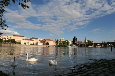 simsearch:400-06138816,k - view on Charles bridge and river Vltava , Prague Photographie de stock - Aubaine LD & Abonnement, Code: 400-04985724