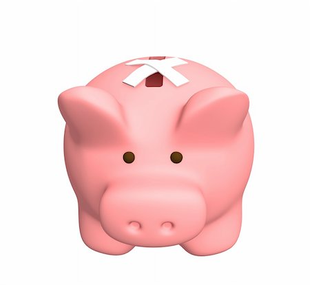 simsearch:400-04084846,k - Piggy bank with the closed hole. Object over white Stock Photo - Budget Royalty-Free & Subscription, Code: 400-04986185