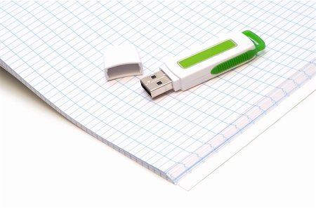 usb on notebook on white background Stock Photo - Budget Royalty-Free & Subscription, Code: 400-04989410