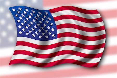 simsearch:400-06086537,k - USA Flag waving in the wind - with fabric texture, clipping path included for easy isolation Stock Photo - Budget Royalty-Free & Subscription, Code: 400-04980651