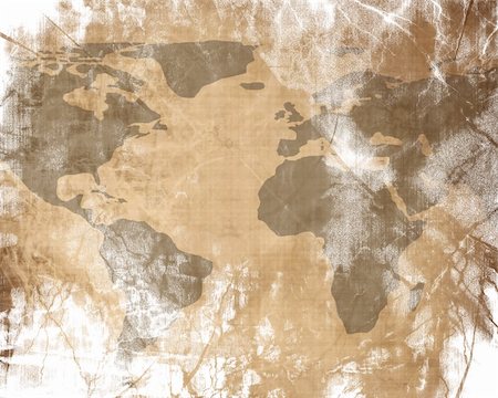 Old paper texture with map of the world Stock Photo - Budget Royalty-Free & Subscription, Code: 400-04982511