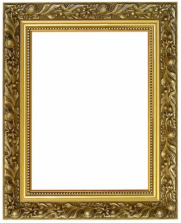 simsearch:400-06860484,k - beautiful golden frame isolated on pure white background Stock Photo - Budget Royalty-Free & Subscription, Code: 400-04983097