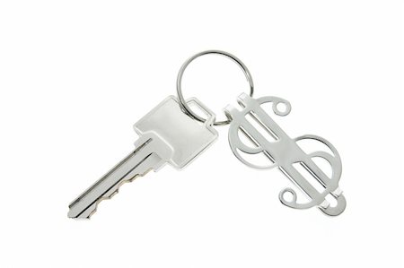 simsearch:400-07218287,k - Key Ring with Dollar Symbol on White Background Stock Photo - Budget Royalty-Free & Subscription, Code: 400-04996786
